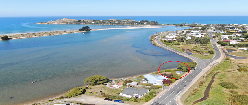Karitane estuary and sea beaches drone views